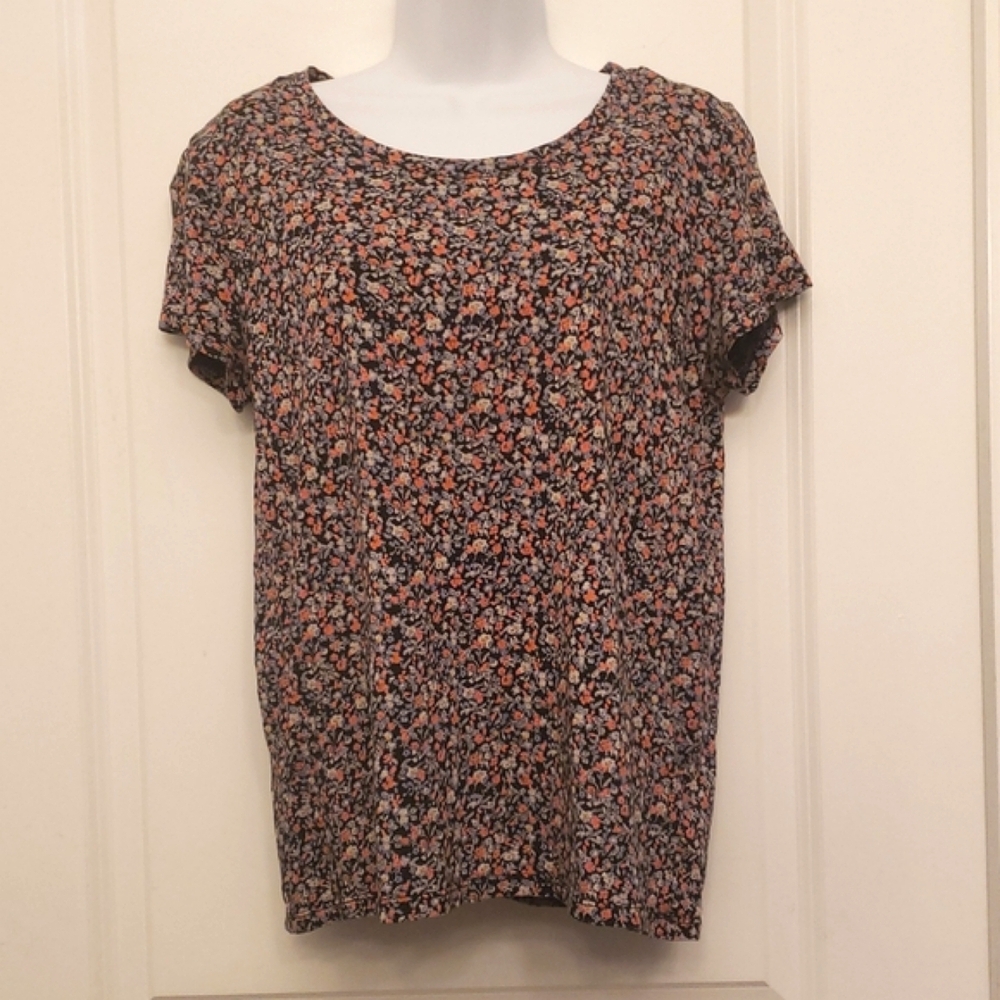 GAP Floral Blouse - Black and Pink